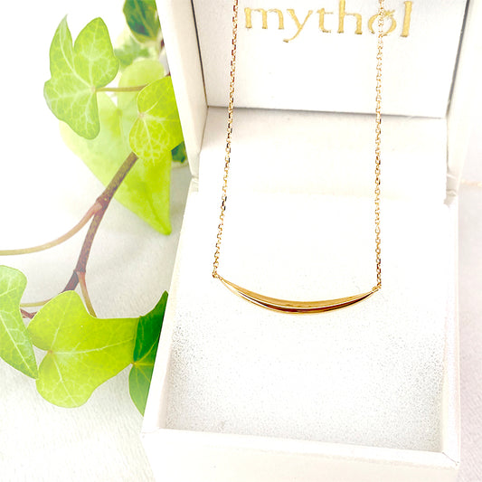 K18 ゴールド ジュエリー シンプル ネックレス ムーン 月 ペンダント 直結 18金 地金【Serene:セレーネ】mythol オフィス ビジネス カジュアル フォーマル ユニセックス