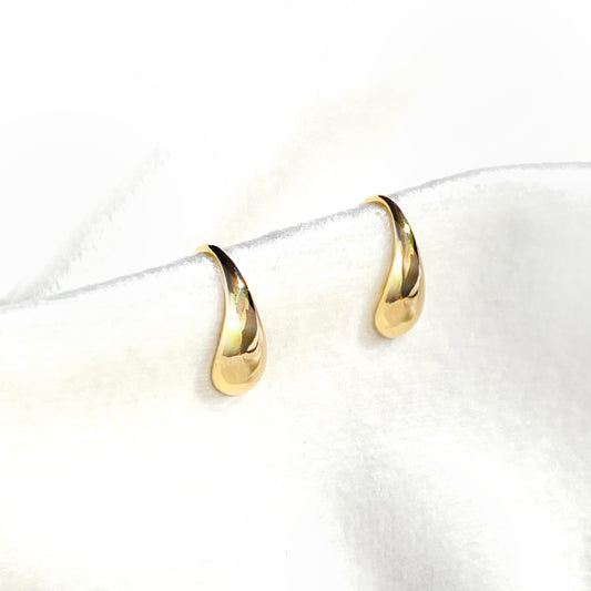 【送料無料】K18 シンプル ドロップフックピアス